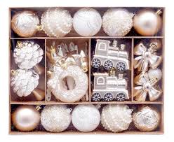 Najnowszy model 45 szt. bombek choinkowych premium, nietłukące się ozdoby świąteczne, świąteczne bombki z płatkiem śniegu, klasyczny piernikowy motyw.